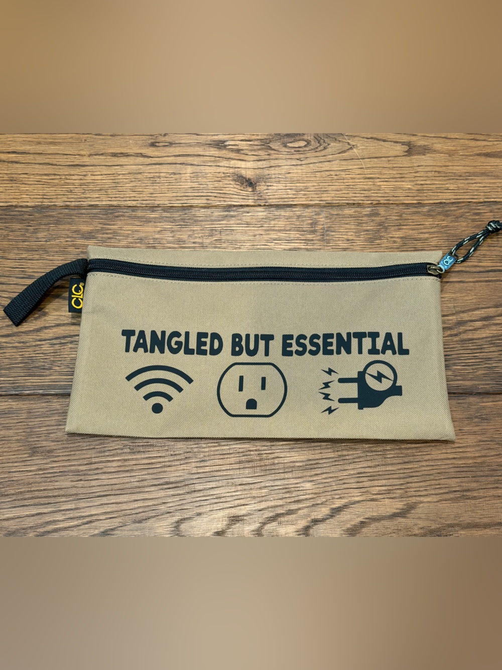 CLC Tan "Tangled But Essential" Electronics Pouch